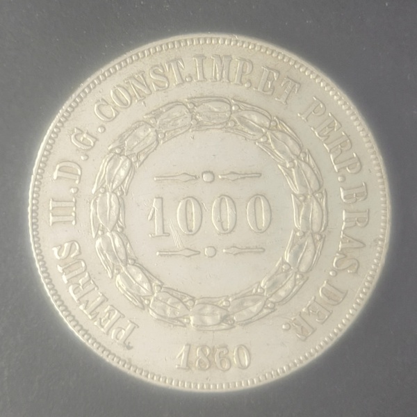 Brasil, 1000 Réis - Pedro II, 1860
