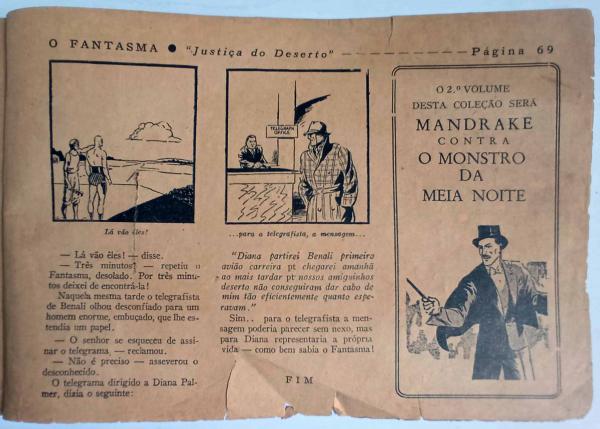 O FANTASMA EM JUSTIÇA DO DESERTO - 1948 - 68 páginas. - Com marcas de tempo  e