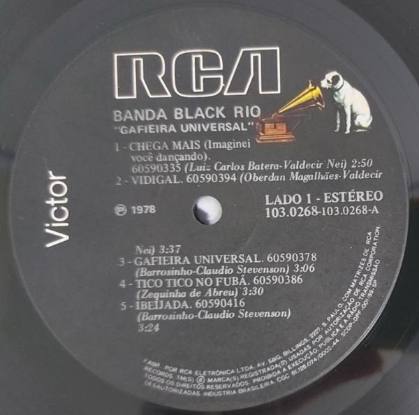 Disco de Vinil Banda Black Rio, Gafieira Universal. 197