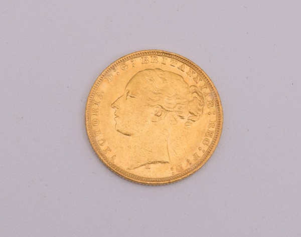 Moeda de ouro 1 Libra Rainha Victoria ano 1880 Peso 7.9g