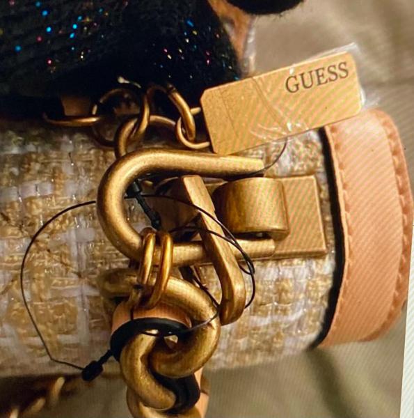 Guess USA- Bolsa Original, em tweed e couro, nova, by G