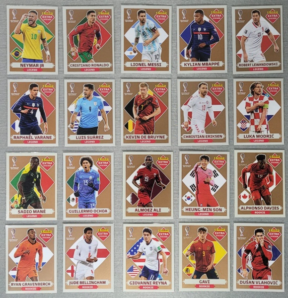 KIT DE ATUALIZAÇÃO DO ALBUM DA COPA DO QATAR COM 80 NOVOS CROMOS DE  JOGADORES