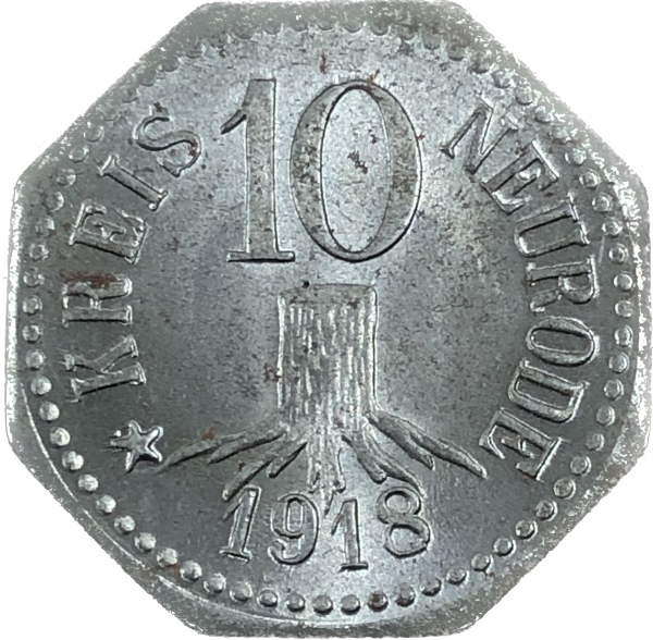 Neurode Moeda de Neurode (Alemanha) - 10 pfennig - 1918 - Notge
