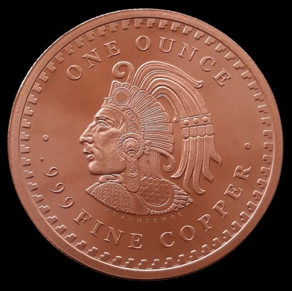 USA - 1 Onça Troy de cobre 0.999 Flor de Cunho - 28,35g