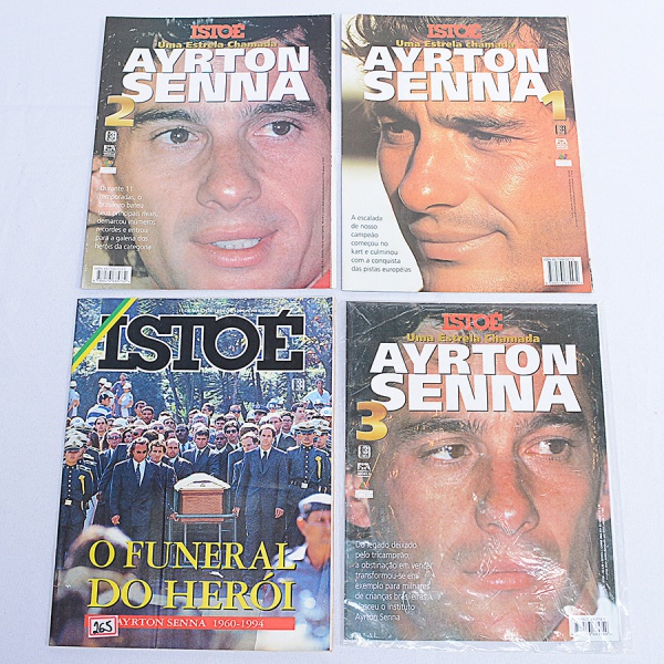 REVISTA - Coletânea Isto É - Uma estrela chamada Ayrton Senna -  Lote composto por 04 revistas com r