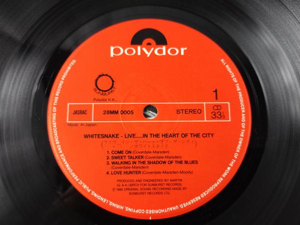 DISCO DE VINIL IMPORTADO JAPONÊS - WHITESNAKE, LIVE IN