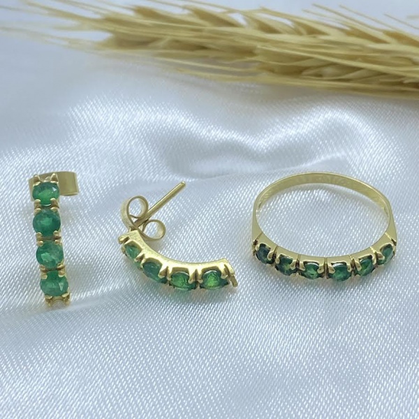 Joias . BRINCO 3 CORAÇÕES EM OURO AMARELO/NOBRE/ROSE 18K, FOSCO foto 3