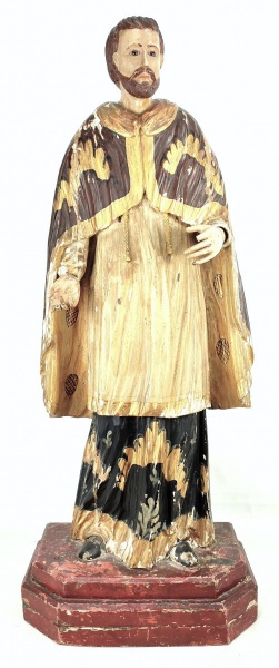 São Luiz - Bela e imponente imagem do século XVIII/XIX, de coleção, em madeira entalhada e policroma
