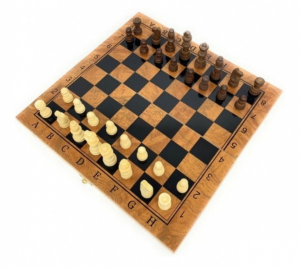 Jogo de xadrez De Madeira 3 Em 1 24 x 24 Cm - CHESS - Jogo de