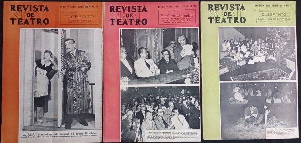 REVISTA (3) REVISTA DE TEATRO  SBAT SOCIEDADE BRASILEIRA DE AUTORES TEATRAIS - ANOS 1956 E 1957  - N.º 293, 295 E 296 - CONSERVADAS