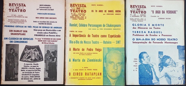 REVISTA (3) REVISTA DE TEATRO  SBAT SOCIEDADE BRASILEIRA DE AUTORES TEATRAIS - ANOS 1976, 1978 E 1982  - N.º 409, 425 E 443 - CONSERVADAS