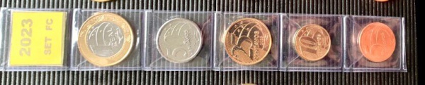 Set com 5 moedas do BRASIL - 2023 - 5, 10, 25, 50 centavos e 1 real - FC