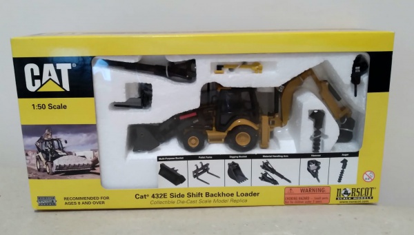 Miniatura Norscot Cat 432E Side Shift Backhoe Loader (r