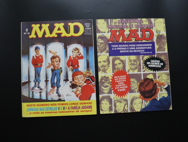 Revista Mad nº 82 e 96, editora Record, ano 1992/93, bordas com desgastes.