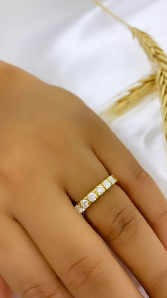 Joias . ANEL ARABESCO EM OURO BRANCO 18K, DIAMANTES, ARO 23, (A foto 8