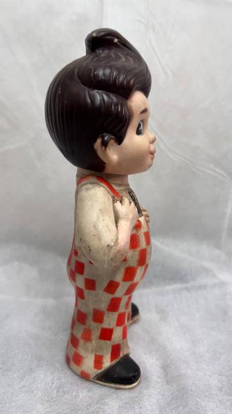 Boneco cofre Big Boy de 1972 em borracha. Mede 22cm de