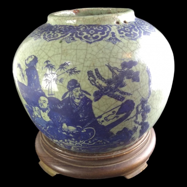 Antigo Grande Vaso Porcelana Chinesa Macau 13013 Rrdeco