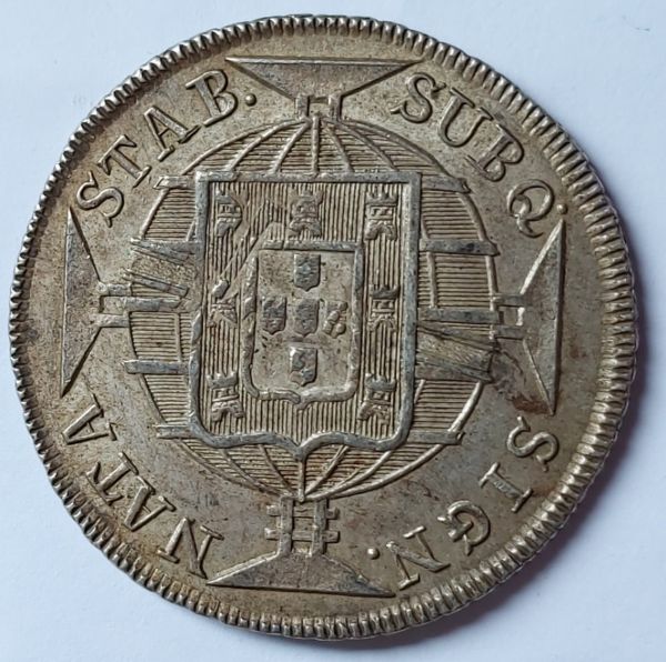 Moeda 960 Réis 1821 R (Prata), Sete Frutos no Galho Esquerdo, RARA