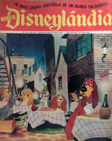 REVISTA - Revista Quadrinhos  - Disneylândia, semanal de Walt Disney. As mais lindas histórias de um mundo encantado. Nº 14, editora Abril. Década de 70. Colorida. Apresentando marcas do tempo.