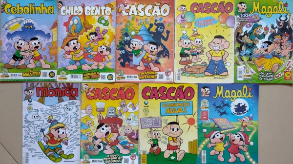 GIBI - Lote de (9) revistas em quadrinhos, (Cascão, Mo