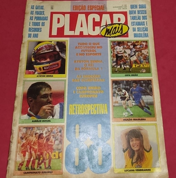 Revista - Placar !! edição especial !! Retorpectiva de 1988 !! Ayrton Senna Campeão !! Aurelio Miguel com OURO !! muitas fotos !! Romário Artilheiro em SEUL !! etc,... acervo de colecionador !!