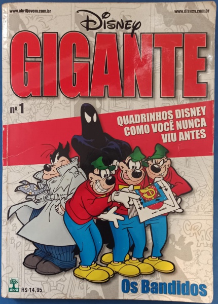 Revista - Quadrinhos Disney Gigante !! "Os Bandidos " edição da Abril cultural !!! NUMERO 1 !!! 241 paginas !!!