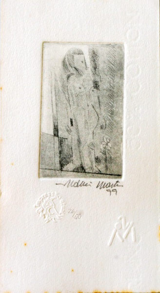 Aldemir Martins - Ténica: Serigrafia - Nu - Tiragem: 26/50 - Tamanho: 10 X 6cm- Datado de 1979