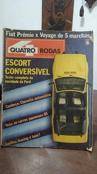 QUATRO RODAS ABRIL 1985 / TESTE ESCORT CONVERSÍVEL /  DESGASTE NA CAPA / 160 PGS