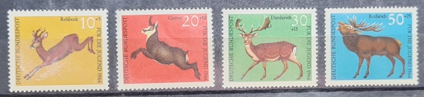 Alemanha Federal - linda série de selos novos, completa - ano 1966.