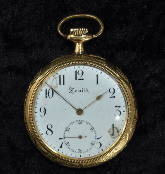 Relógio de bolso Zenith, O.A. 18k, maquinaria suíça. 78,6g c/ máquina, sendo o peso da máquina +/- 4