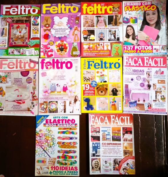Lote de 10 revistas dedicadas ao artesanato, trabalhos com FELTRO e trabalhos manuais. ÓTIMO ESTADO.