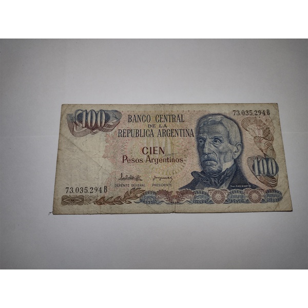 Cédula 100 Pesos Argentinos General San Martin / Ushuaia