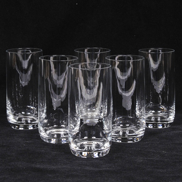 BOHEMIA - 06 copos para água dito long drink em cristal translúcido. Med: 13cm