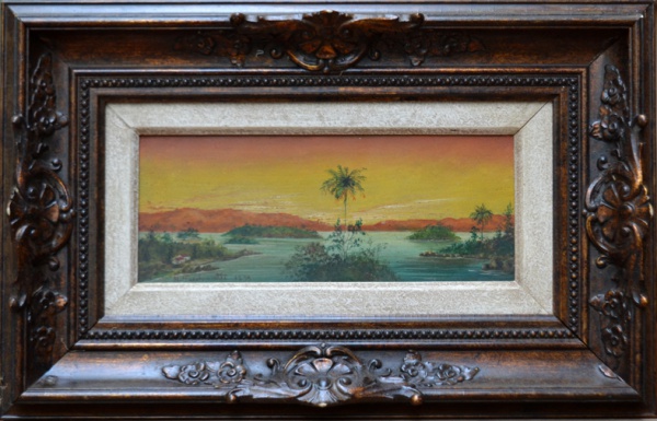 Nicola A. Facchinetti, Vista da Ilha de Paquetá, pintada fielmente do natural, efeito da tarde- ól