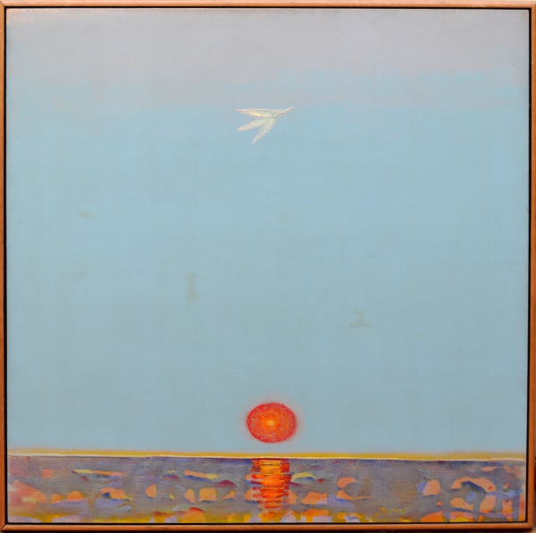 Taro Kaneko, Paisagem com Sol - óleo sobre tela - med. 107 x 107 cm