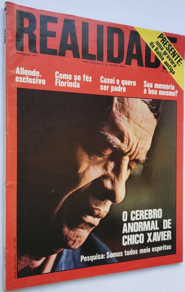 REVISTA REALIDADE, Novembro de 1971, O CEREBRO ANORMAL DECHICO XAVIER, Editora Abril