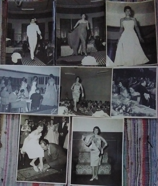 8 FOTOS DESFILE DA VENCEDORA DO CONCURSO- MISS ELEGANTE BANGÚ-1958- 18 X 24