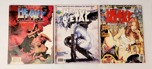 Três Revistas Heavy Metal: March 1996, Ano 2 Nº 10 1997, Ano 2 Nº 11 1997 . Em bom estado, com manchas e desgastes devido a ação do tempo.   Medidas: 28 x 21 cm