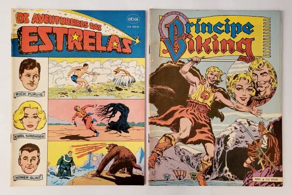 Duas Revistas em quadrinhos: -Príncipe Viking 1982 - Os Aventureiros das Estrelas Abril de 1983,  . Ebal. Em bom estado, com leves marcas do tempo.  Medidas: 28 x 20  cm