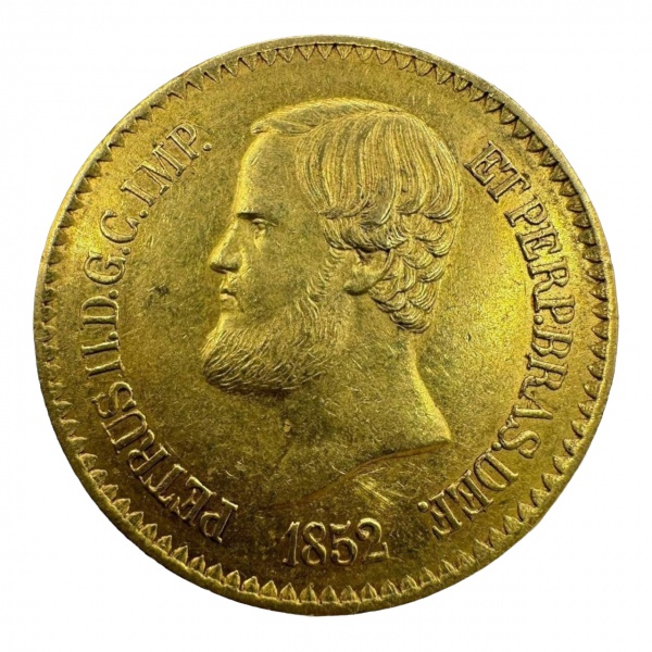Brasil - Ouro Império 20 Mil Réis 1852. Ouro .917 17,92g