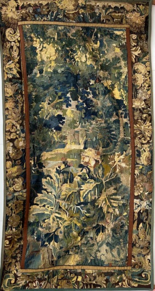 Tapeçaria francesa Aubusson, feita a mão séc XIX, 116 x 218 cm