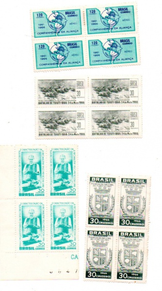 BRASIL - 4 QUADRAS  ANO 1966 