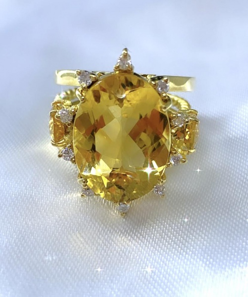 Joias . COLAR DE CITRINO EM OURO AMARELO 18K, CITRINO CENTRAL G foto 7