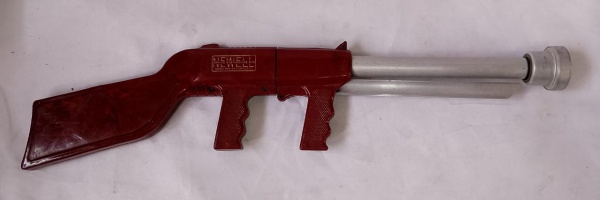 sensacional e antiga Airfire bub-machine gun marca Newell, Michigan, em aluminio e baquelite, funcio