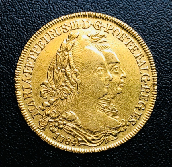 6400 Réis 1784 R - Maria I e Pedro III O- 466 - Ouro (0,917) -  14,34 g - 31,5 mm - Série: Série de