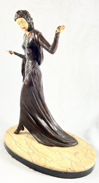 E.MENNEVILLE (França Séc XIX-XX) - Atribuído - "Lady With Flower" Espetacular, imponente e r