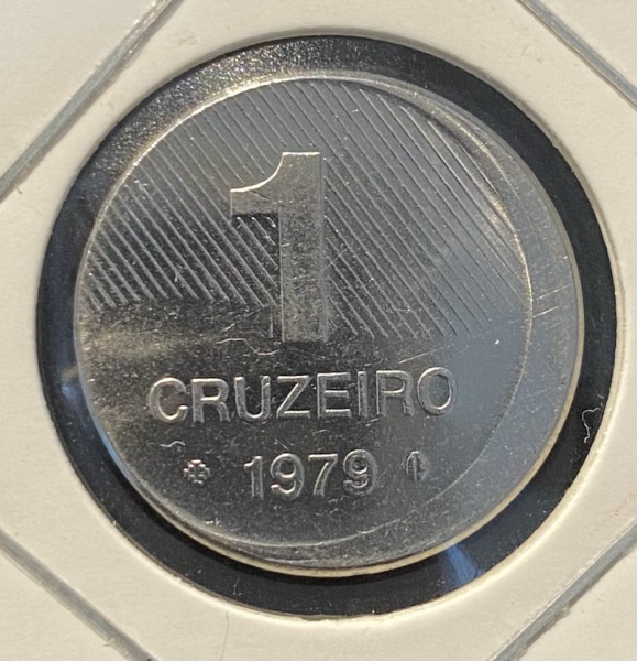 Moeda 1 Cruzeiro 1979 Cunho Deslocado
