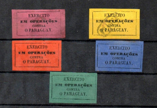 AV5367 -  5 Etiquetas - Campanha Do Paraguai Exercito Em Operações Contra Paraguai - 1865/1870 -