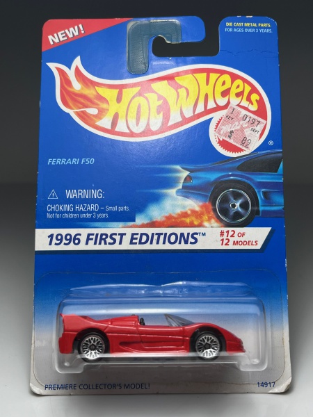 Ferrari F50 First Edition 1996 Vermelha - Hot Wheels Escala Aprox 1/64 miniatura em metal diecast. P