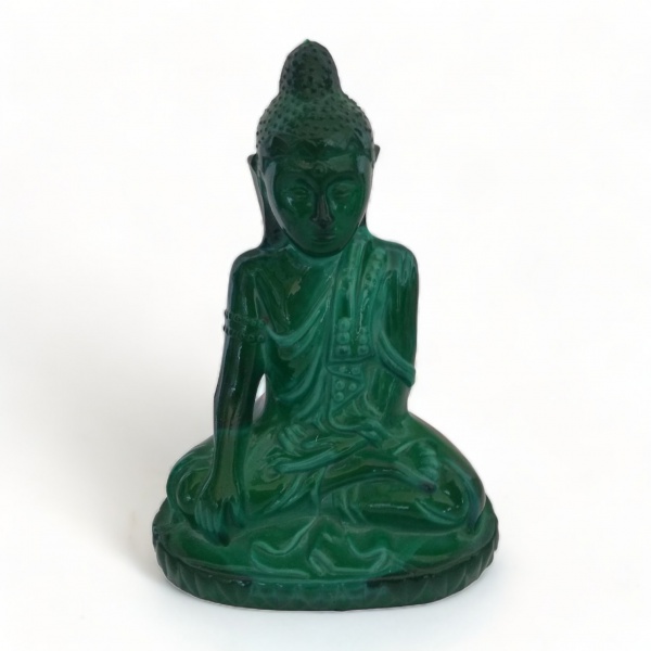 Escultura Buda Cristal Com Minerais Malaquita 20995 Rrdeco